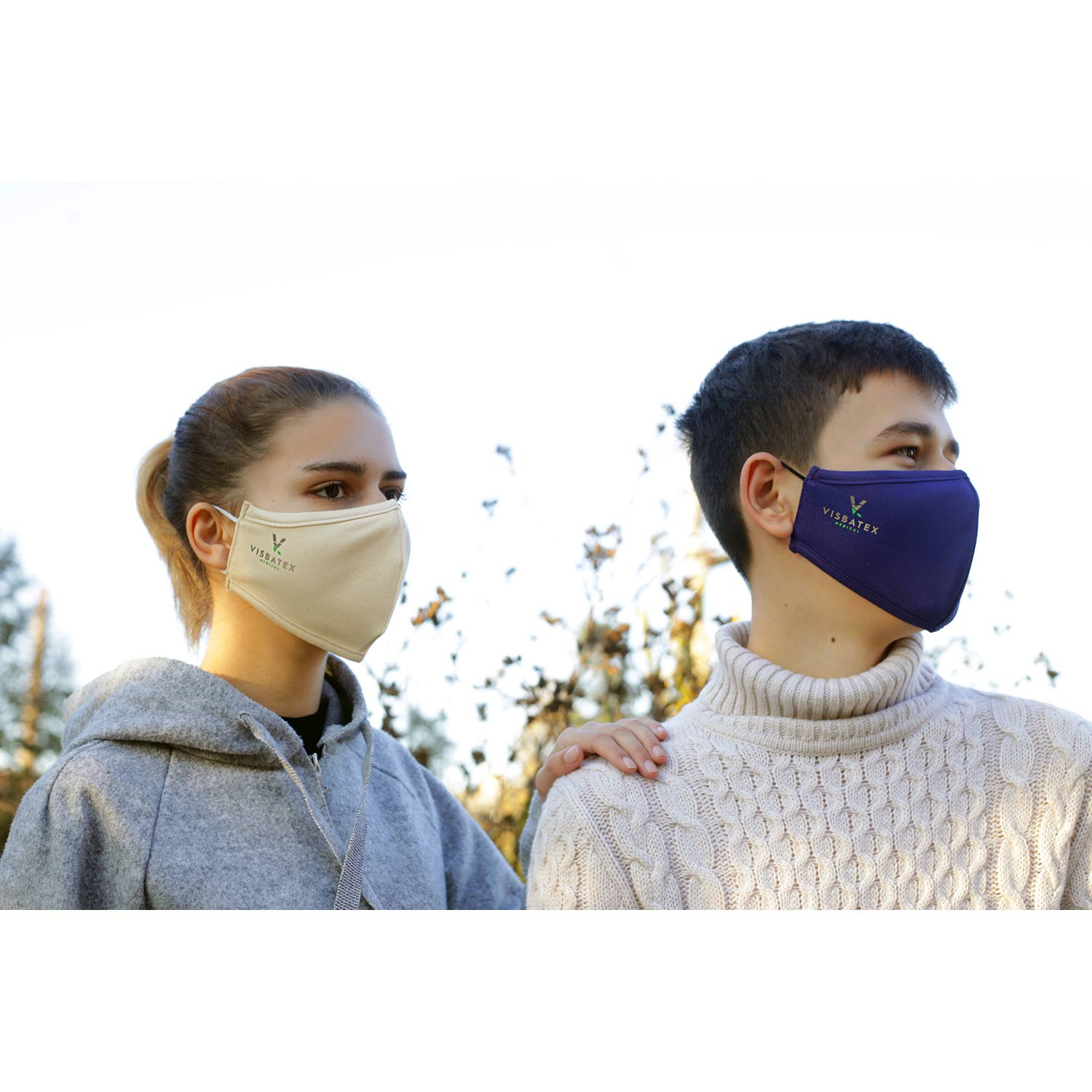 Teenager-Gesichtsmaske aus 60% Bambus-Viskose und 40% Recycle Polyester, ab 11 Jahre