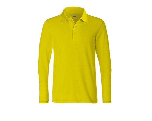 Gelbes Longsleeve Polo-Shirt aus Mischgewebe