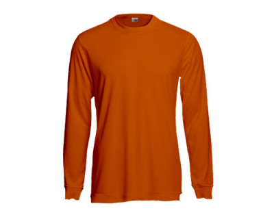 Orange-farbenes Longsleeve Polo-Shirt aus Baumwolle